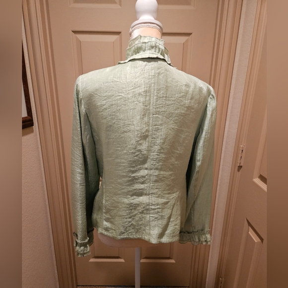 RAFAEL Ruffled Dress Jacket Size 12 Sea Foam Green - Picture 4 of 4